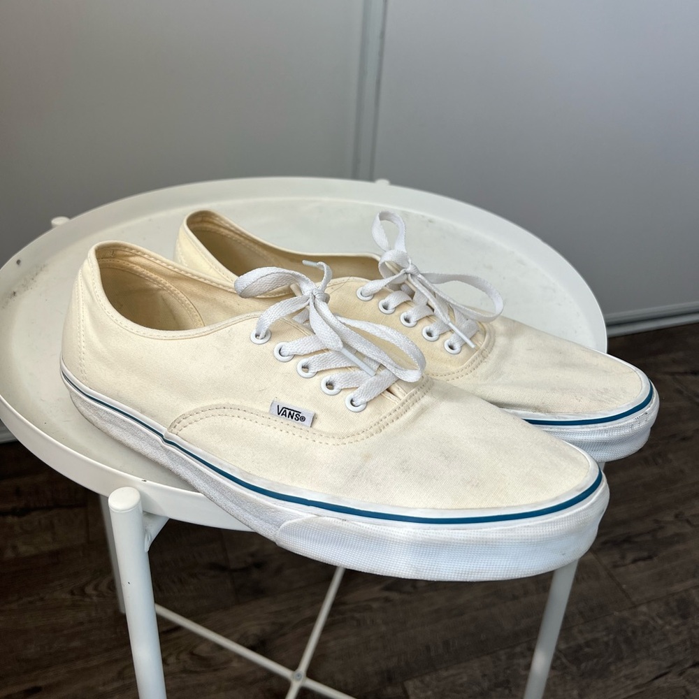 Vans classic cream, size 13 men’s.